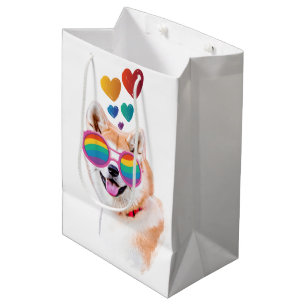 Akita Dog with Hearts Valentine's Day Medium Gift Bag
