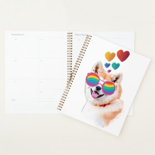 Akita Dog with Hearts Valentine's Day Planner