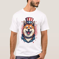 Akita dog with independence day 