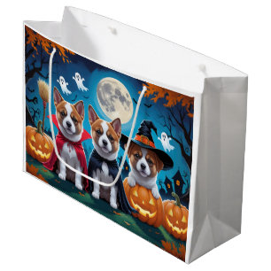 Akita Dogs Pumpkin Halloween Funny Large Gift Bag