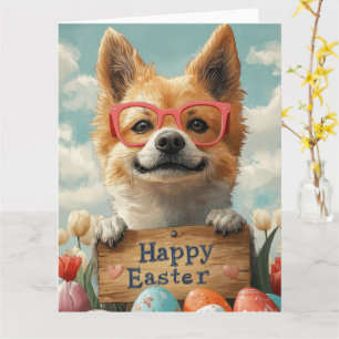Akita Easter Eggs Card