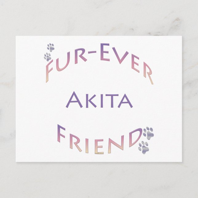 Akita Furever Postcard (Front)
