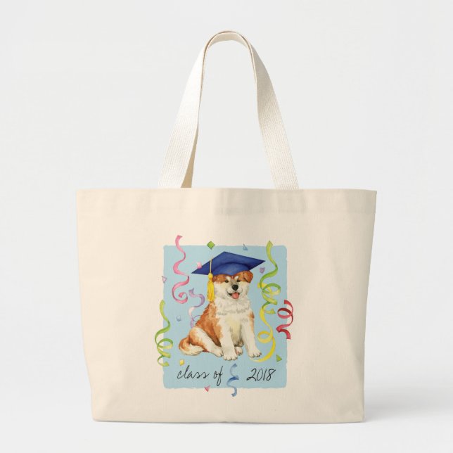 Akita Graduate Large Tote Bag (Front)
