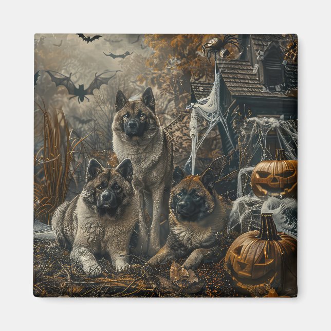 Akita Halloween Night Doggy Delight  Magnet (Front)
