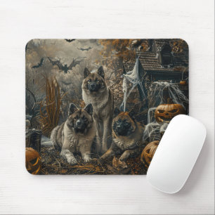 Akita Halloween Night Doggy Delight Mouse Pad