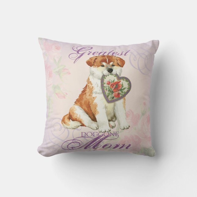 Akita Heart Mum Cushion (Front)