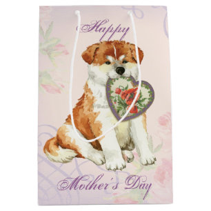 Akita Heart Mum Medium Gift Bag