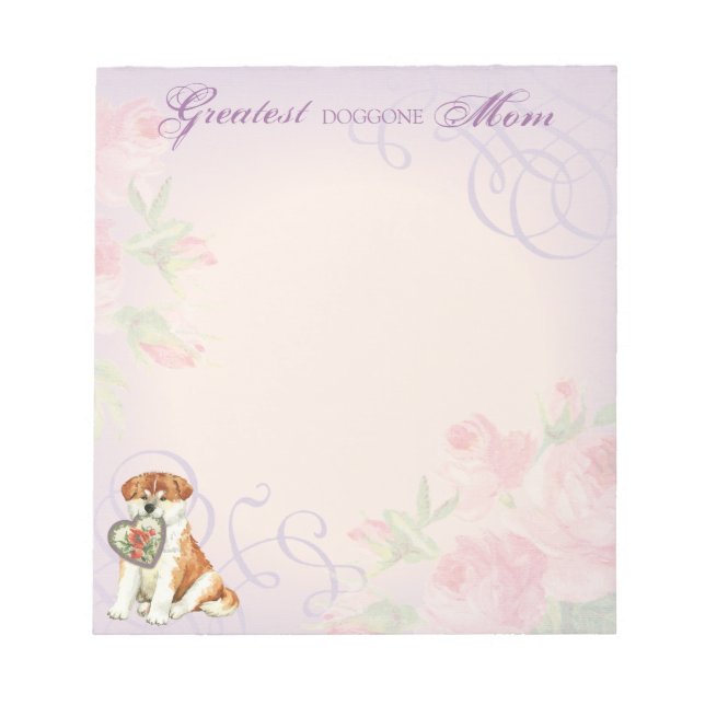 Akita Heart Mum Notepad (Front)