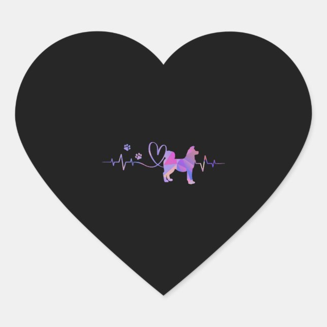 Akita Heartbeat  Heart Sticker (Front)