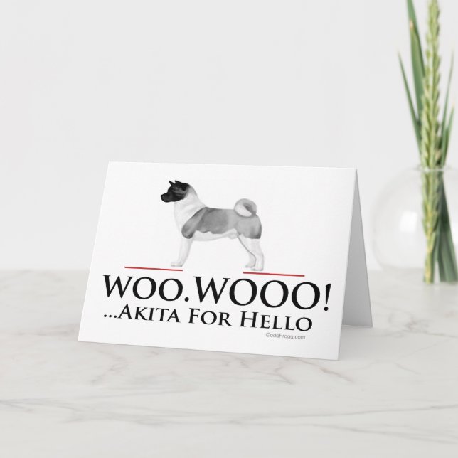 Akita Hello Greeting Card (Front)