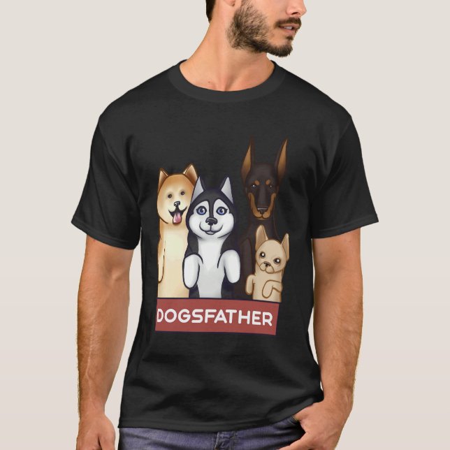Akita  Husky  Doberman And Chihuahua Stand On Thei T-Shirt (Front)