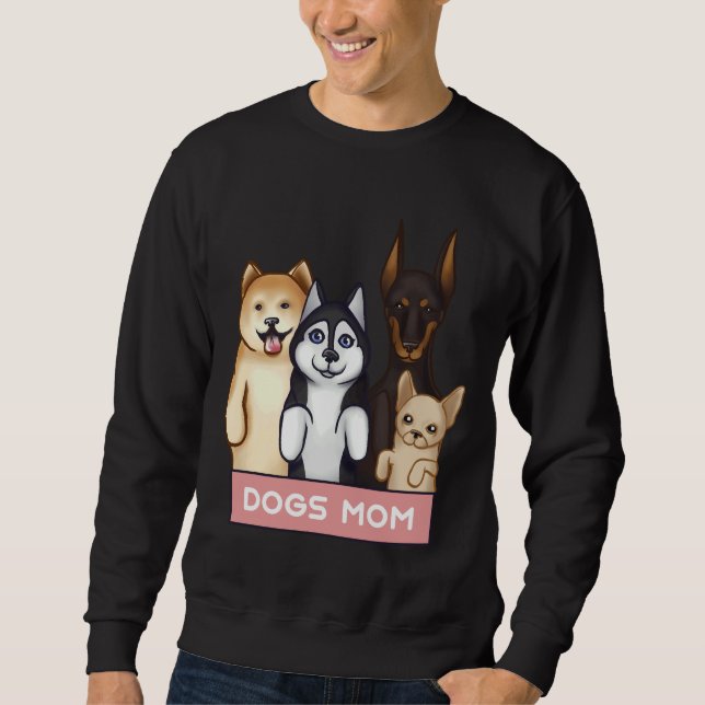 Akita Husky Doberman And Chihuahua Stand On Their  Sweatshirt (Front)