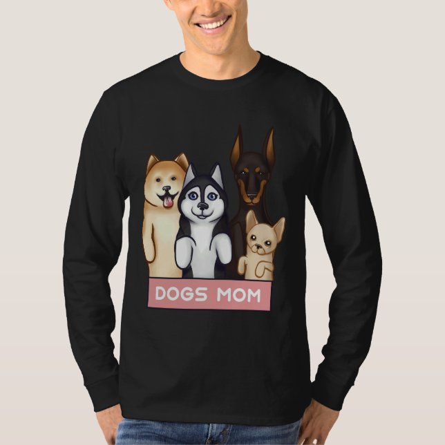 Akita Husky Doberman And Chihuahua Stand On Their  T-Shirt (Front)