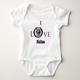 Akita I Love Baby Bodysuit