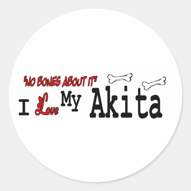 Akita (I Love) Sticker (Front)