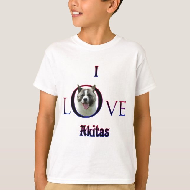 Akita I Love T-Shirt (Front)