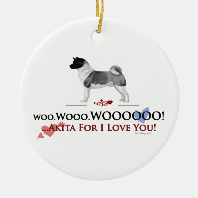 Akita I Love You Ornament (Front)