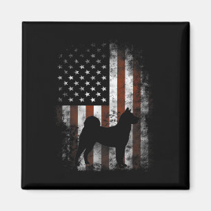 Akita Inu American Flag Patriotic 4th Of July  Magnet