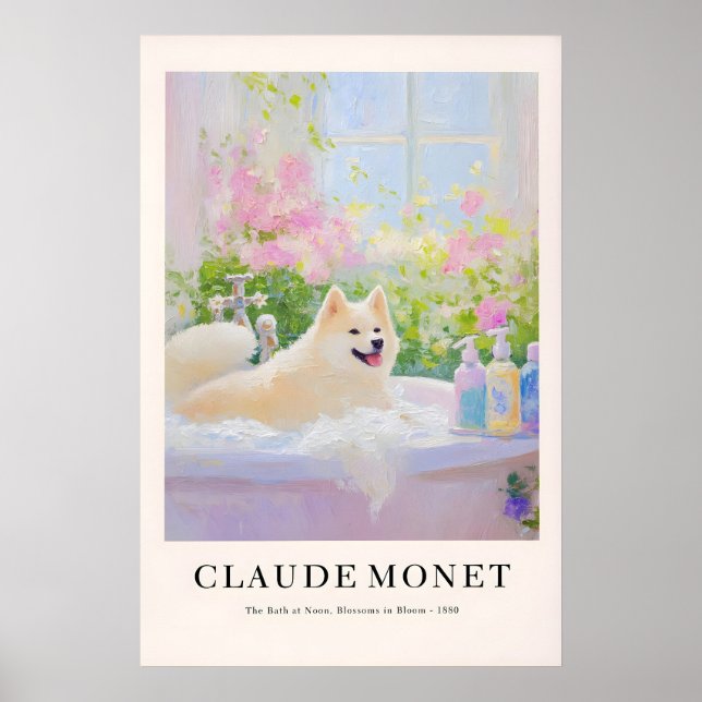 Akita Inu Bathroom Art Print Monet Style Dog Lover (Front)