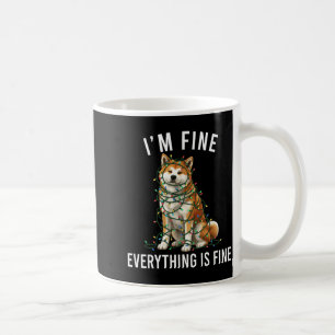 Akita Inu Christmas I'm Fine Everything Is Fine  Coffee Mug