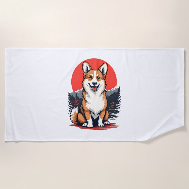 Akita Inu Dog Beach Towel (Front)
