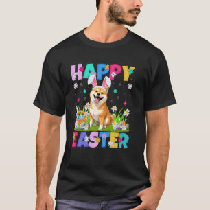 Akita Inu Dog Easter Egg Hunt Bunny Ear Akita Inu T-Shirt