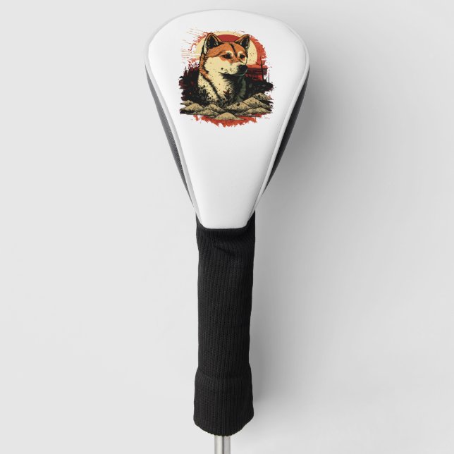 Akita Inu Dog Golf Head Cover (Front)