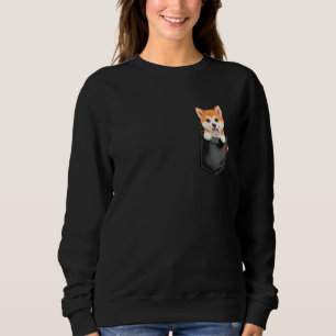 Akita Inu Dog in Pocket Peeking Cute Puppy Dog   2 Sweatshirt