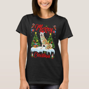 Akita Inu Dog Lights Xmas Tree Santa Akita Inu Chr T-Shirt