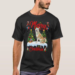 Akita Inu Dog Lights Xmas Tree Santa Akita Inu Chr T-Shirt