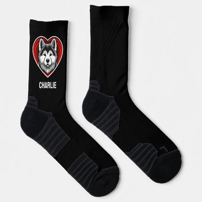 Akita Inu Dog Lover Custom Text Name Personalised Socks (Right)