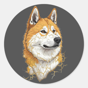 Akita Inu Dog Lover Cute Pet Gift Idea Classic Round Sticker