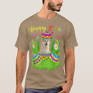 Akita Inu Dog Lover Floral Easter Egg Funny Akita  T-Shirt