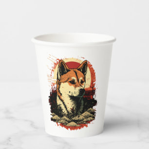Akita Inu Dog Paper Cups