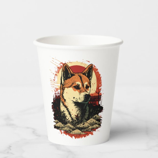 Akita Inu Dog Paper Cups (Front)
