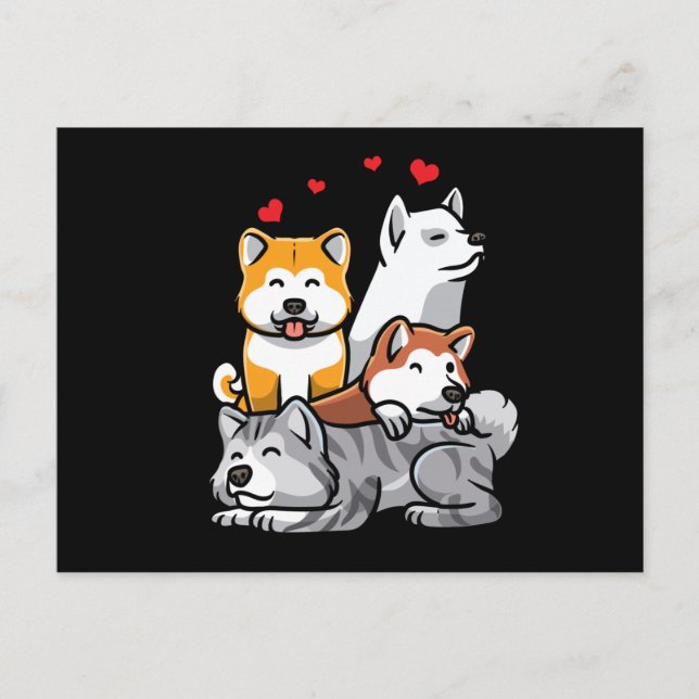 Akita Inu Dog Postcard (Front)