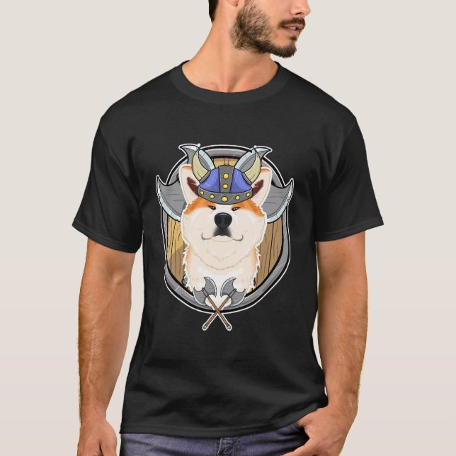 Akita Inu I Valhalla I Viking T-Shirt (Front)