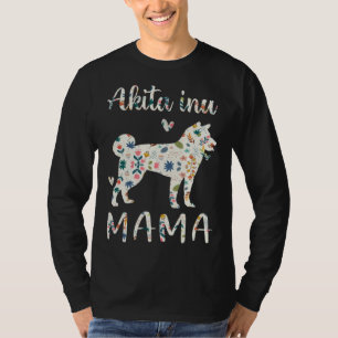 Akita Inu Mama Floral Dog Mom Love T-Shirt
