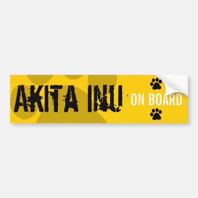 Akita Inu on Board Bumper Sticker (Front)
