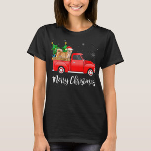 Akita Inu Red Truck Christmas Tree Xmas Dog T-Shirt
