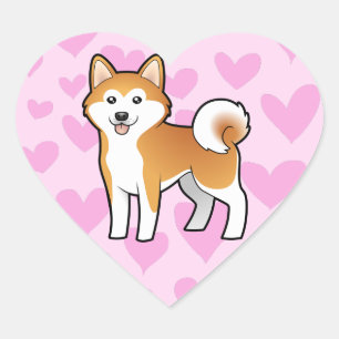 Akita Inu / Shiba Inu Love Heart Sticker
