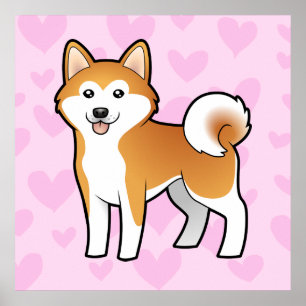 Akita Inu / Shiba Inu Love Poster