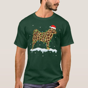 Akita Leopard Dog Lights Christmas Matching Family T-Shirt