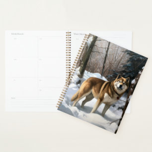 Akita Let It Snow Christmas Planner