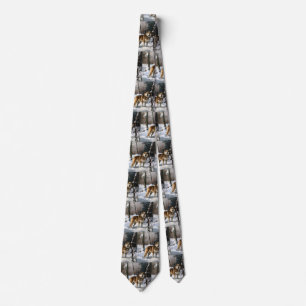 Akita Let It Snow Christmas  Tie