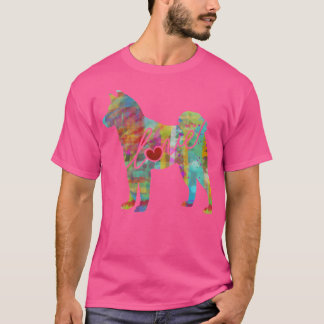 Akita Love - A Bright And Colourful Watercolor Sty T-Shirt