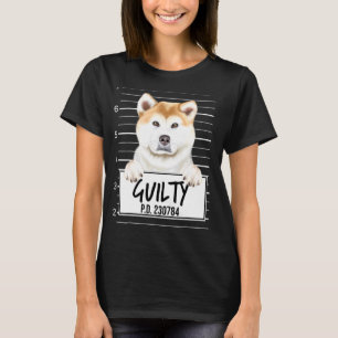Akita Mugshot Guilty Dog T-Shirt