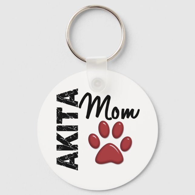 Akita Mum 2 Key Ring (Front)