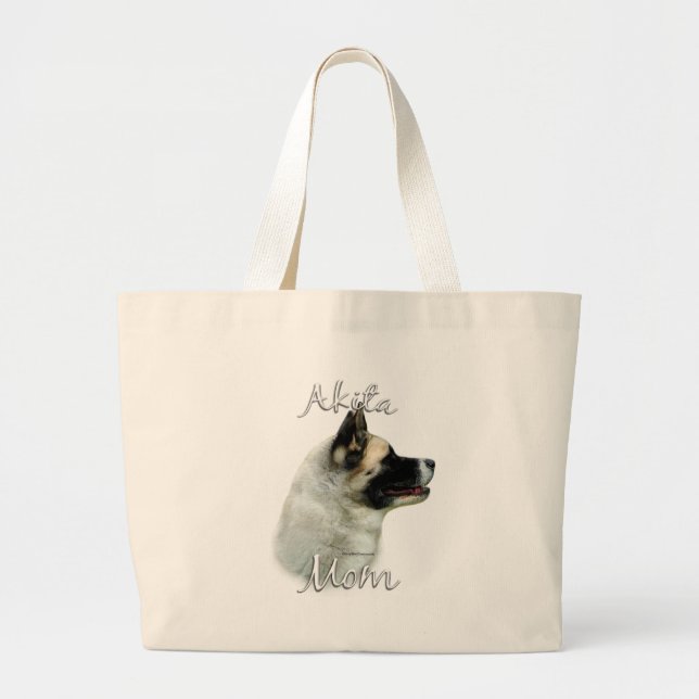 Akita Mum 2 Large Tote Bag (Front)