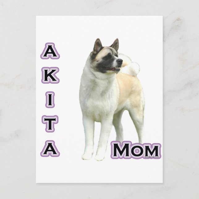 Akita Mum 4 Postcard (Front)